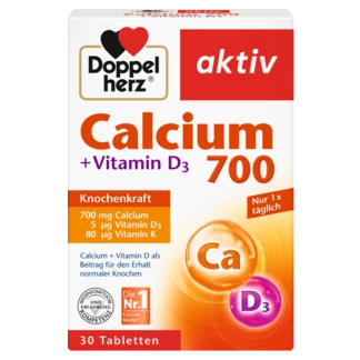 Abbildung der Produktverpackung Doppelherz aktiv Calcium 700 Frontansicht